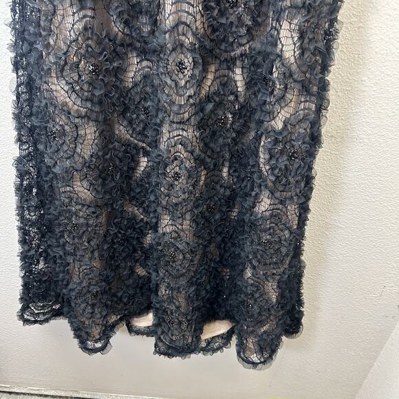 Tadashi Shoji Gown Maxi Dress SZ 4 Black-Tie Formal Wedding Whimsigoth Prom Goth - Picture 4 of 14